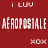 Red background with repeated white text 'AÉROPOSTALE' and smaller 'I LUV', 'XOX', and partial symbols in pixelated style.