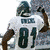 Animated sequence showing a football player in white jersey with dark green text and numbers, viewed from behind as the number changes between frames.