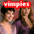 Two women in purple and lavender tops pose against a red background with changing red text overlays.
