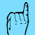 Six black line-drawn hand gestures on a solid light blue background, arranged in two of three