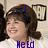 A pixelated image of a person with brown hair in a white shirt, with blue text overlays reading "He Ed" and "Hair Spray!!!" across the bottom and top.