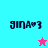 Pixelated text 'gina3' with a heart symbol appears on cyan and pink backgrounds, accompanied by a small star icon that changes color between pink and cyan.
