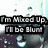 Animated sequence of four showing raindrop effects with text fragments about being mixed up and washed out