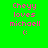 Green background with pink text 'Cheyy loves michaell :' and blue rectangular blocks shifting positions across frames.