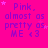 A static image with a bright pink background displaying repeated text and star symbols in purple, arranged in a pattern