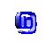 Blue and white pixelated icons in a , showing variations of stylized shapes including rounded rectangles with internal curves and @ symbols