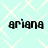 Four identical pixelated text instances of 'ariana' on a light blue background with white diamond-shaped patterns.