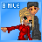 Animated pixel art contact sheet showing a couple in red and gray outfits with changing facial expressions across 8 frames, each labeled "B MILE" on blue background.