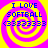 Four identical pixelated display 'I LOVE SOFTBALL' text with a yellow spiral on pink background, each containing the same static image