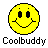 A contact sheet of 11 animated frames showing a yellow smiley face icon with varying facial expressions and mouth positions, displayed in a 4x3 grid layout on a gray background.