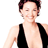 Pixelated static image of a person in a black swimsuit top with dark hair, cropped to shoulders and upper chest against white background.