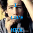 A four- of a person with dark hair holding a microphone, each displaying blue text in a pixelated font