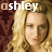 six pixelated images showing a person with long blonde hair against a dark red patterned background, each labeled 'ashley' in white text