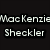 Pixelated image of a person with brown hair and light skin, next to text reading "Mac Kenzie Sheckler" on black background.