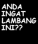 Black background with white text asking 'ANDA INGAT LAMBANG INI??', a cartoon character, and multicolored text below.
