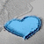A light blue heart-shaped icon with a dark blue outline appears in four against a gray background, showing subtle animation changes