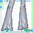 A pixelated character with long brown hair and a green top appears in a of frames showing sequential animation changes
