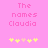 Pixelated pink background with text "The names Claudia" and yellow/pink flower icons, two identical frames side-by-side.