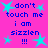 Pixelated text and stars on a bright pink background with blue lettering.