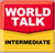 Pixelated red and yellow icon with 'WORLD TALK' text above 'INTERMEDIATE' in black on yellow background.