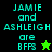 Four display 'JAMIE and ASHLEIGH are BFFS' text with star symbols; top-left has black background, top-right green, bottom-left bright green, bottom-right dark green