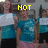 A pixelated image of a person in a blue top and pink skirt with yellow text above their head, showing two states: 'NOT' and 'Arielle'.