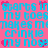 Pixelated text repeats across a pink background with blue letters and red heart symbols, forming a wordwall pattern.