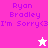 Pixelated text displays 'Ryan Bradley I'm Sorry<3' over pink and white backgrounds with a star icon changing color.