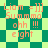 Pixelated text and patterned background in green and light green, with orange text reading "Liam = ]]] Summno ohh !!! eight" across four repeated sections.