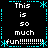 A black background displays repeated white text "This is so much fun!!!!!!!!!!" with cyan decorative elements in a