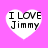 Four heart-shaped icons with 'I LOVE Jimmy' text on a pink background, each displaying different pixelation levels.