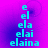 four identical displays cyan text on a purple gradient background, with the text forming a vertical wordwall from 'e' to 'elaina'