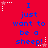 Red background with blue text reading "I just want to be a sheep!" repeated in three , surrounded by white and pink star-shaped pixel decorations