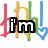 Pixelated icon with 'i'm' text over colorful abstract shapes and a blue heart, transitioning to 'and' on a pink background with a smiley face.