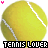 Two side-by-side pixelated tennis balls with text below each, displayed in a contact sheet format.