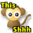 Two pixelated monkey icons with yellow text, one showing "This Shhh" and the other "Is BANANAS!", arranged in a contact sheet layout.
