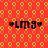 Red background with yellow circular patterns and four identical black text elements reading 'LmG' flanked by heart symbols.