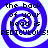 Four identical blue and white spiral patterns arranged in a with text overlay reading 'the back of your head is REDICULOUS!REDICULOUS!' in black pixelated font