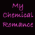 A 3x3 contact sheet of seven animated frames showing the text "My Chemical Romance" in varying shades and opacities against a black background with a gray transparency indicator at bottom right.