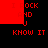 Red pixelated text on black background with red rectangular overlays, displaying "I ROCK AND YOU KNOW IT" in multiple positions across the