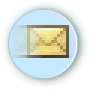 circular icons with light blue backgrounds, each containing a golden envelope symbol; the top-left icon shows motion blur on its left side while others are static