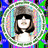 Pixelated circular icon with multicolored border showing a person in white top and dark hair against blurred background.