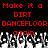 Red pixelated text repeats 'Make it a DIRT DANCEFLOOR again.' over black background with white and gray pixelated crowd hands below.