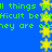 Blue background with green pixelated text repeating 'All things all things difficult before difficult before they are easy they are easy' and vertical of yellow stars