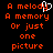 Pixelated text in orange on black background with a white heart-shaped cursor overlay over the word 'melody'.