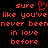 Red pixelated text on black background with heart symbol replacing 'u' in 'sure', repeated in mirrored layout.