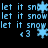 Pixelated blue text and snowflakes on black background with animated snowflake positions and small 'c3' symbols appearing in sequence.