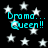 Black background with white stars and cyan text reading "Drama... Queen!!" in four identical arrangements.