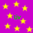 Purple background with scattered yellow stars and green text "liv" in multiple positions.