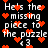 Pixelated text and red heart symbols on a black background with animated flickering effects.